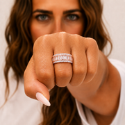Bague diamants synthétiques baguettes et ronds 2.60 carats Venezia